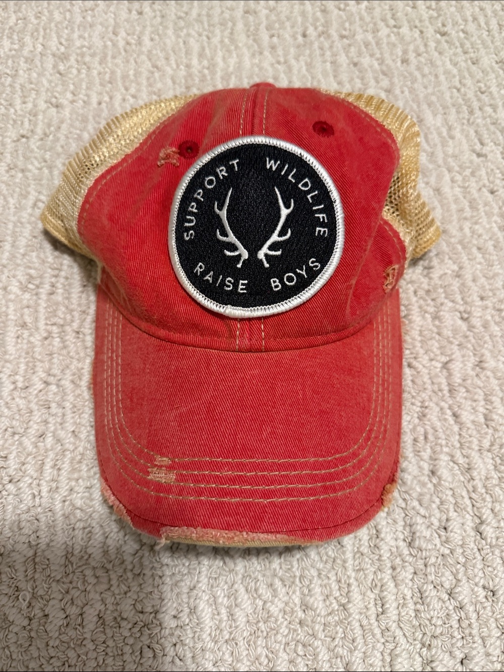 Judith March - Support Wildlife Raise Boys Red Mesh-Back Cap